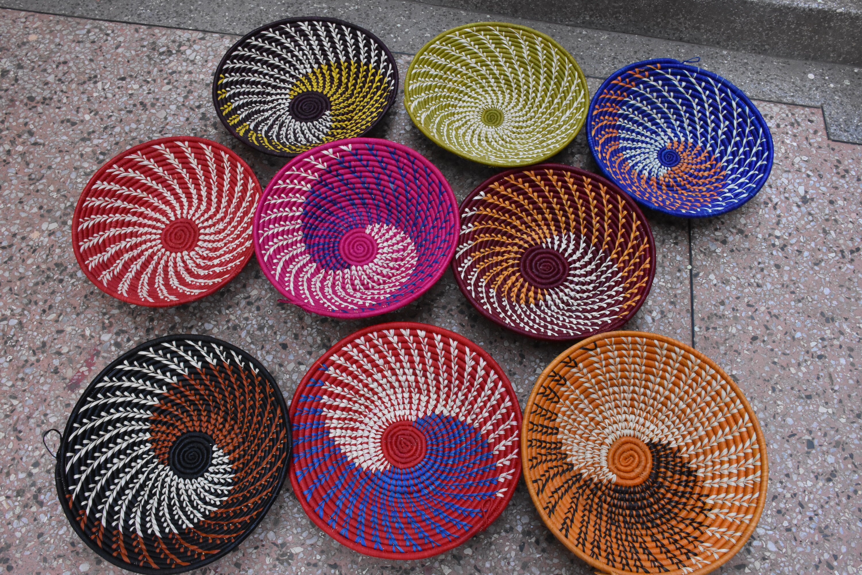 Woven Wall Hanging Basket African Wall Art Basket Colorful Etsy