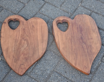 Wooden Cutting Board, Olive Wood Serving Board, Hand carved Wood Chopping Board, Farmhouse Kitchen Decor Gifts, Rustic Cheese Board SET OF 2