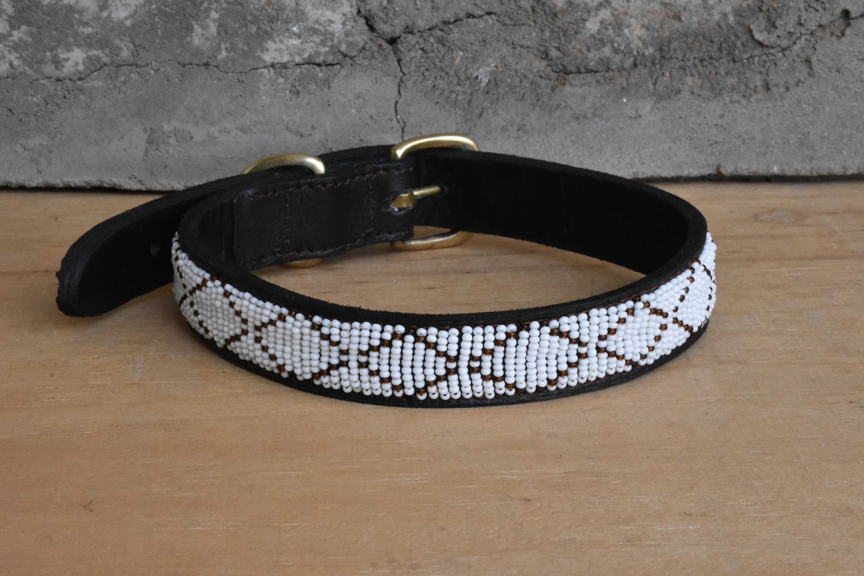 Leather Dog Collar African Beaded Dog Collar Maasai Dog Etsy