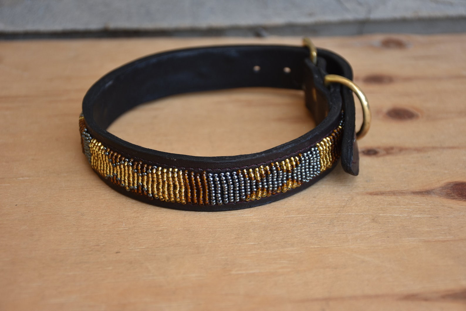 SALE Leather Dog Collar African Beaded Dog Collar Maasai Dog Etsy