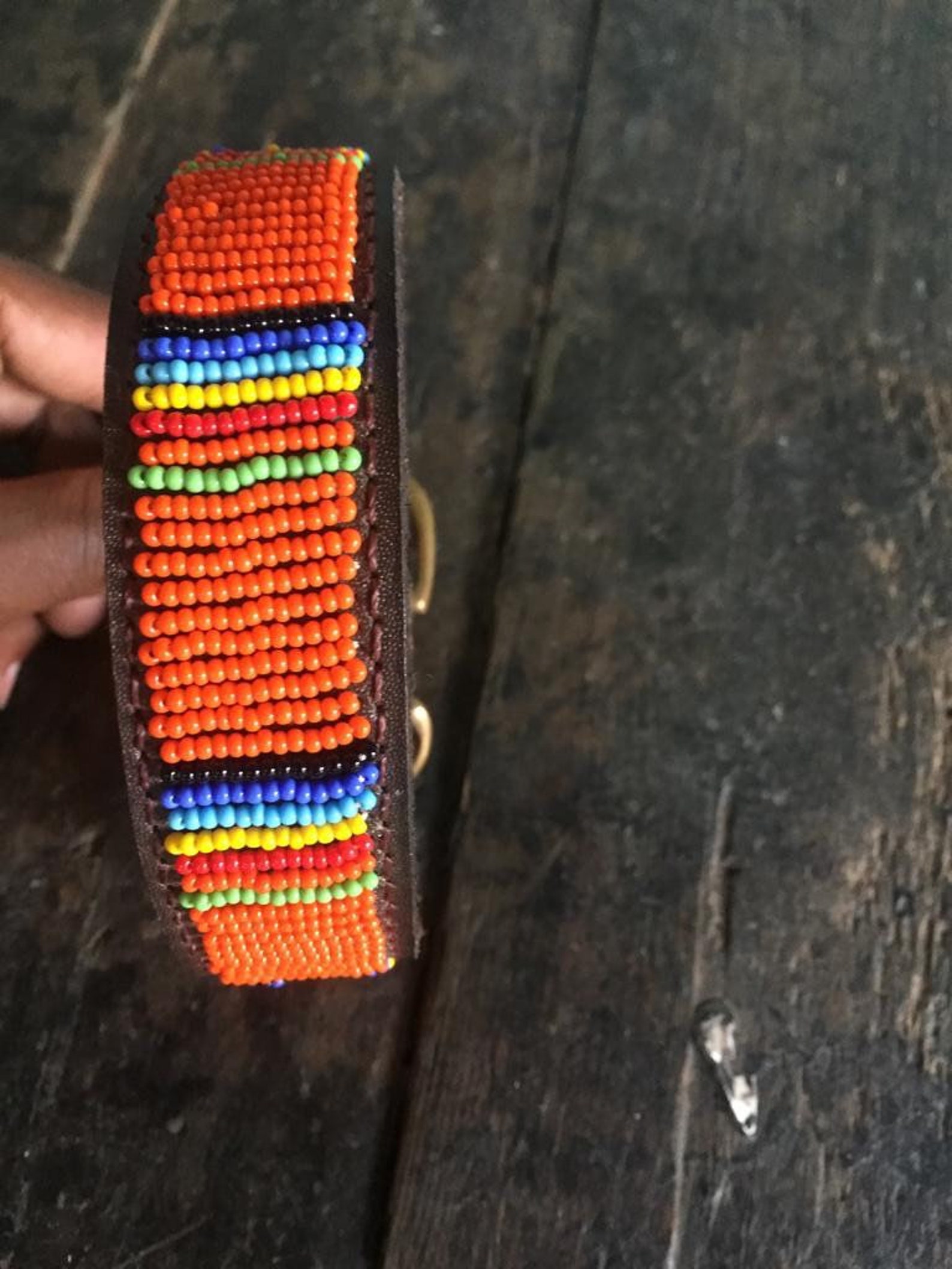 African Beaded Leather Dog Collar Maasai Handmade Dog Collar Etsy