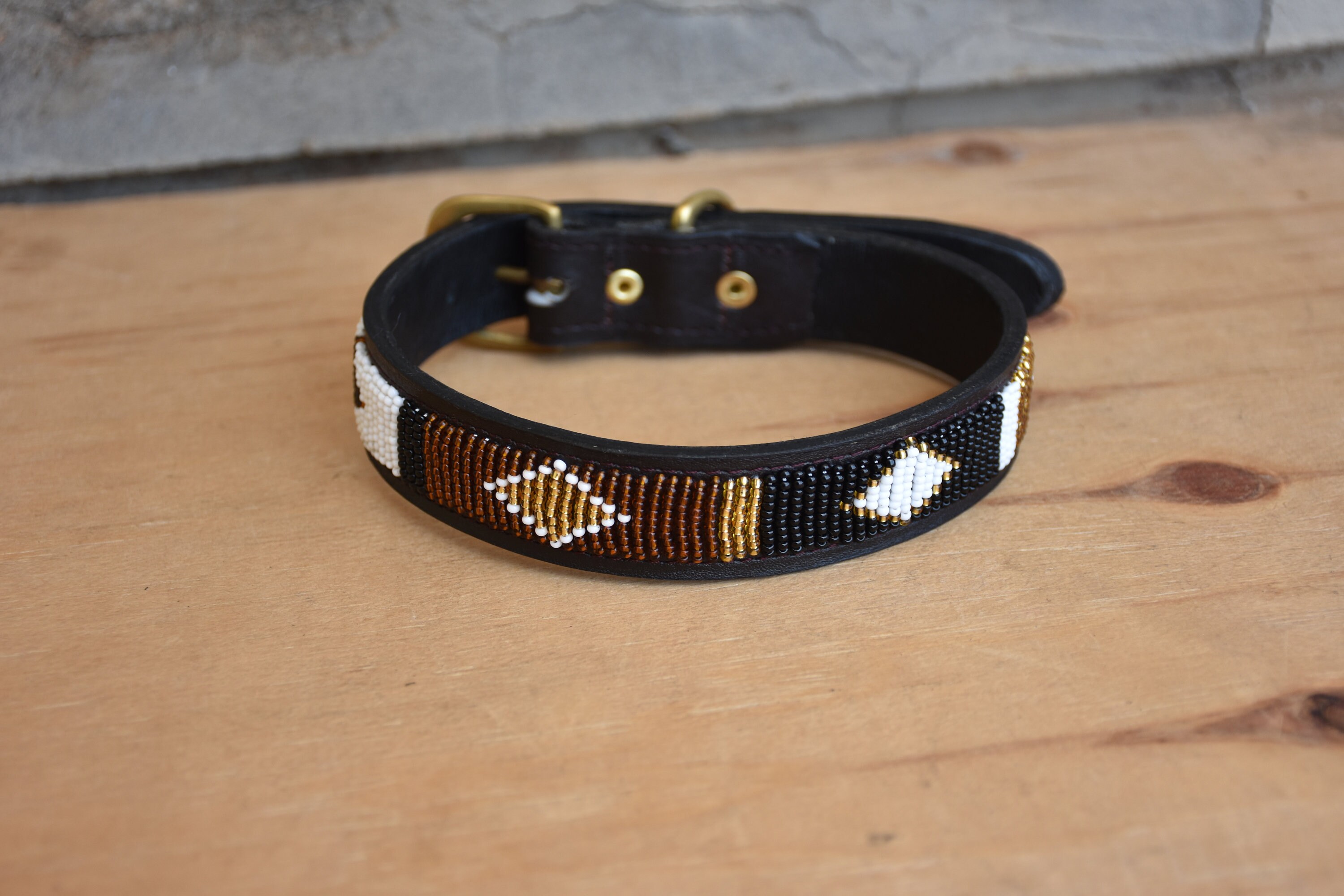 SALE Leather Dog Collar African Beaded Dog Collar Maasai Dog Etsy