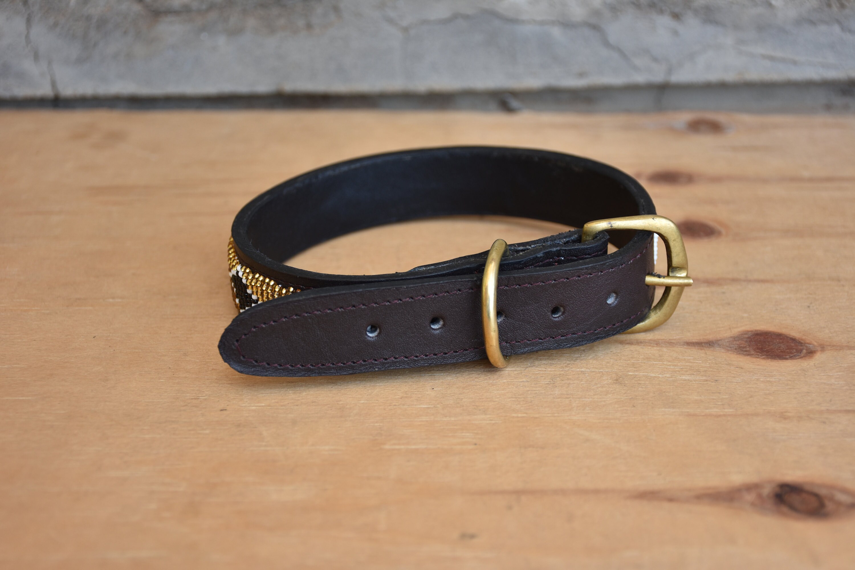 SALE Leather Dog Collar African Beaded Dog Collar Maasai Dog Etsy