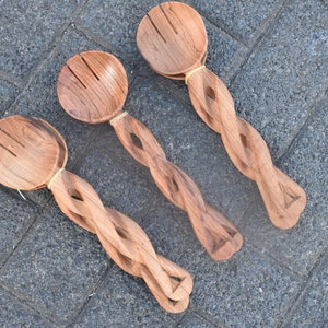 Large Serving Salad Bowls, Handmade Wood Dough Bowl, Farmhouse Decor Rustic Wood Bowl, Hand carved Wooden Kitchen Fruit bowl, Wood Servers image 3