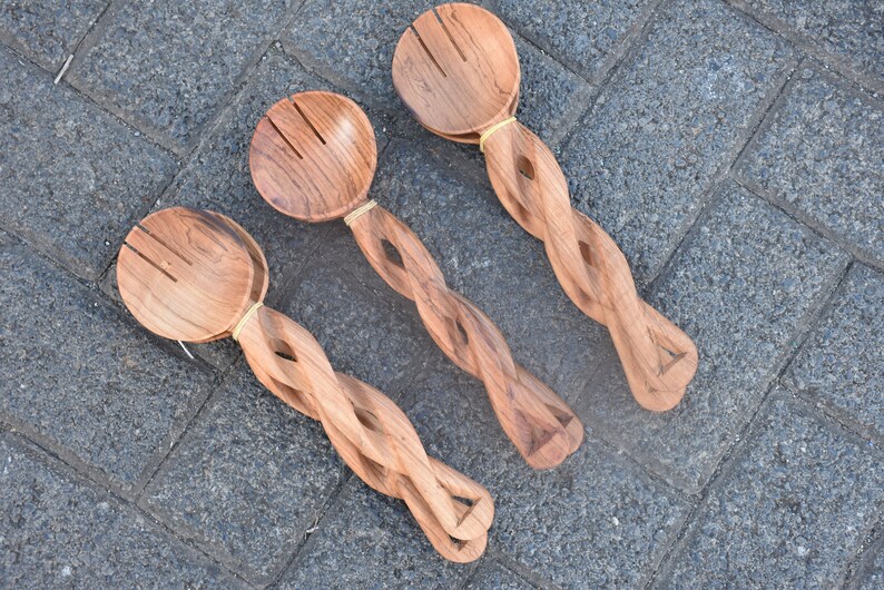 Large Serving Salad Bowls, Handmade Wood Dough Bowl, Farmhouse Decor Rustic Wood Bowl, Hand carved Wooden Kitchen Fruit bowl, Wood Servers image 3