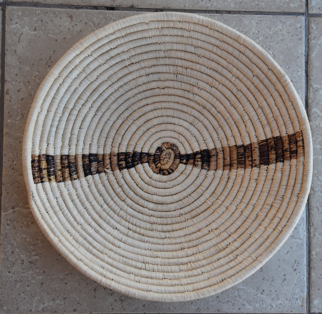 Handwoven Wall Basket Decor, African Woven Wall Hanging Boho Basket, African Home Decor Basket