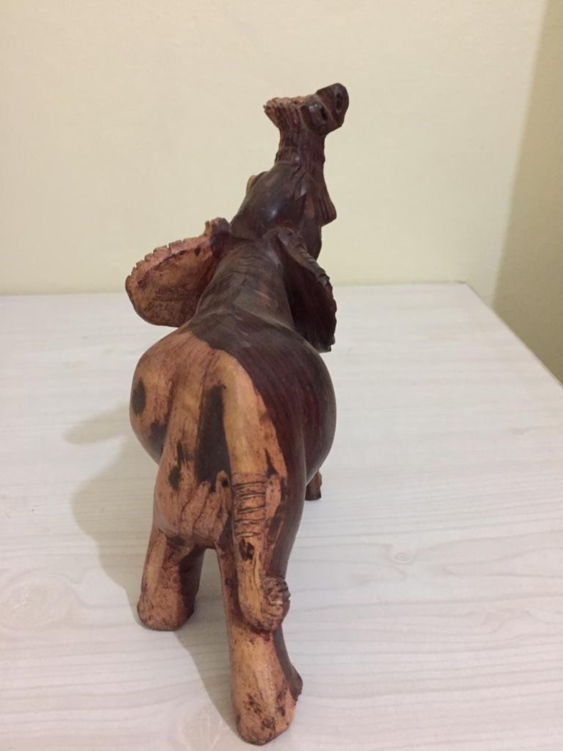 ON SALE African wood carvings Elephant wood carving Natural Etsy