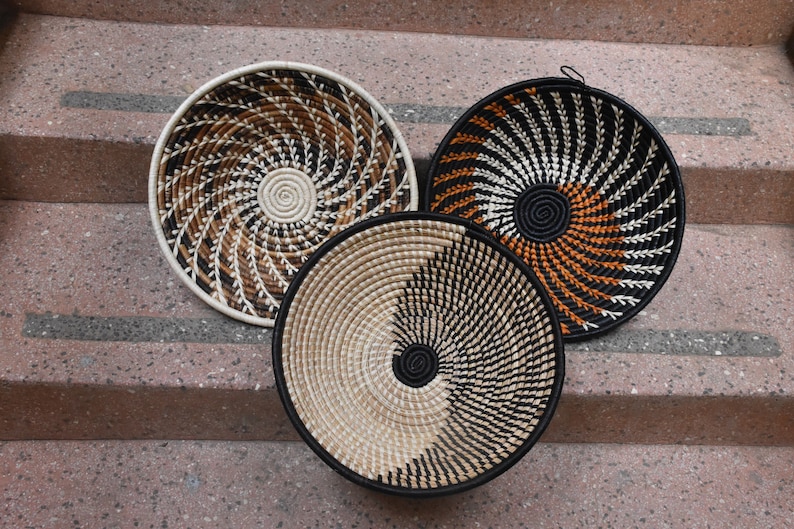 SALE African Wall Basket Set Boho Basket Wall Decor African Etsy