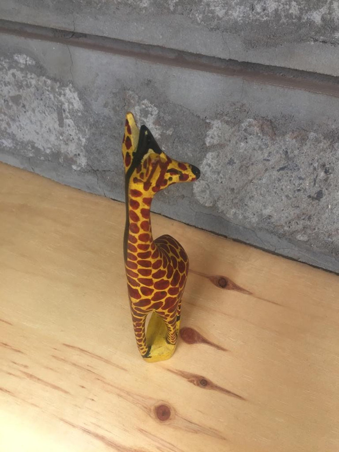 ON SALE Giraffe Wood Carving African Wooden Giraffe Hand Etsy
