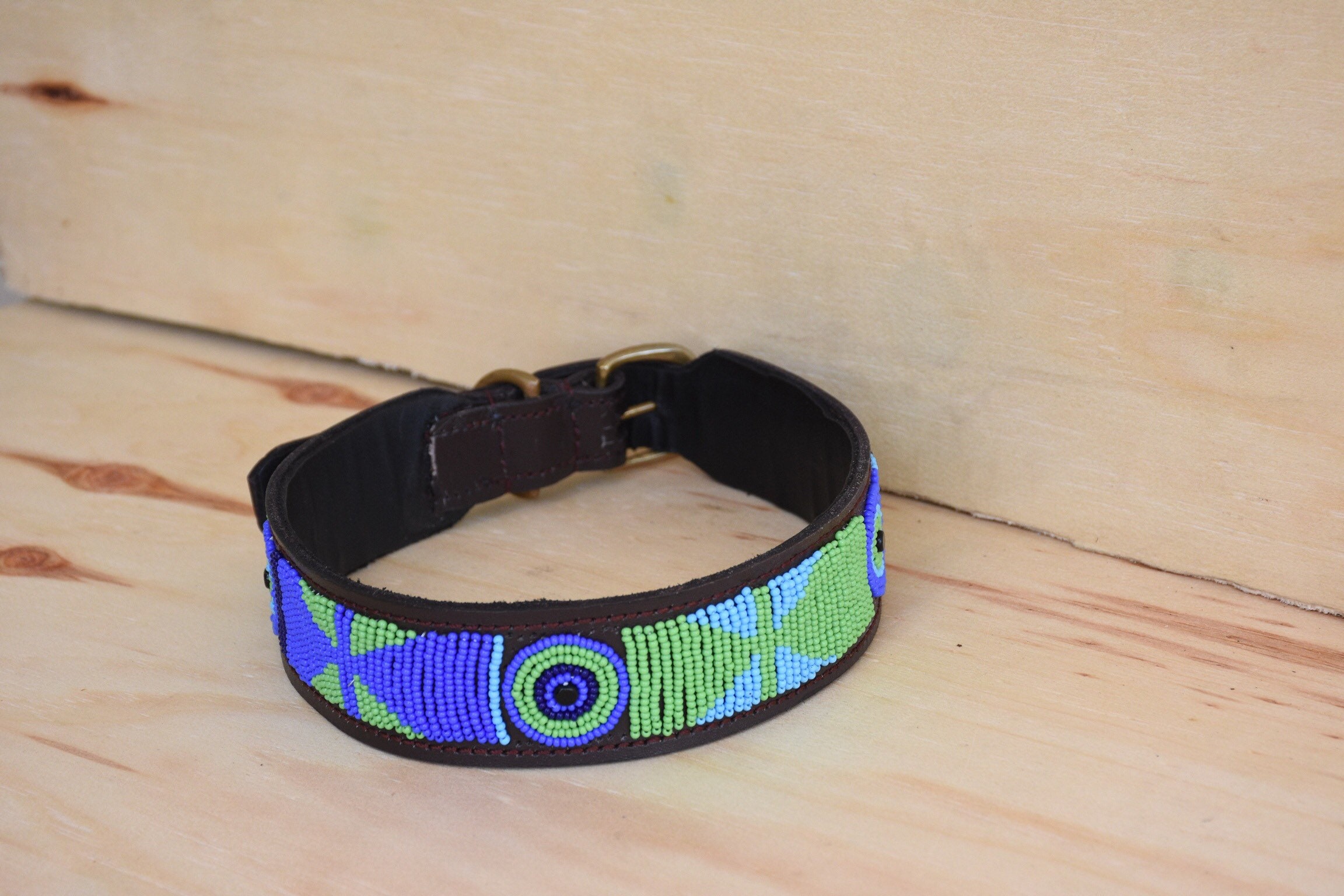 ON SALE African Beaded Leather Dog Collar Maasai Handmade Dog Etsy