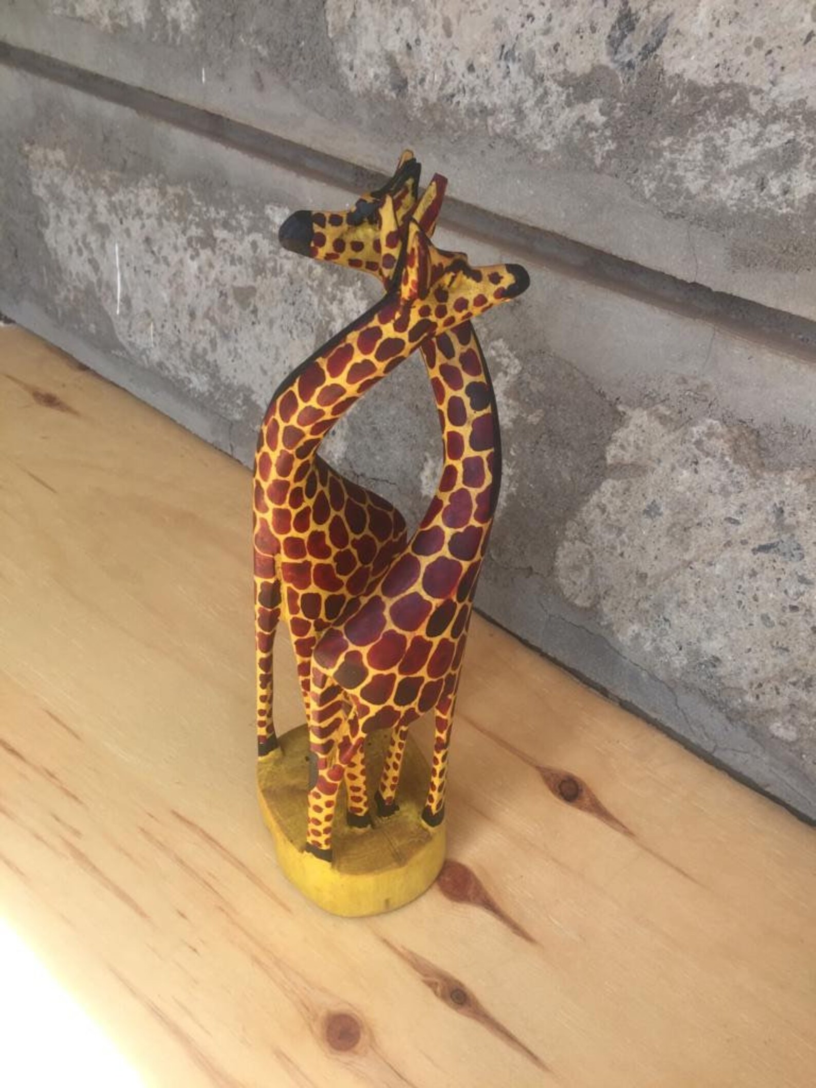 ON SALE Giraffe Wood Carving African Wooden Giraffe Hand Etsy