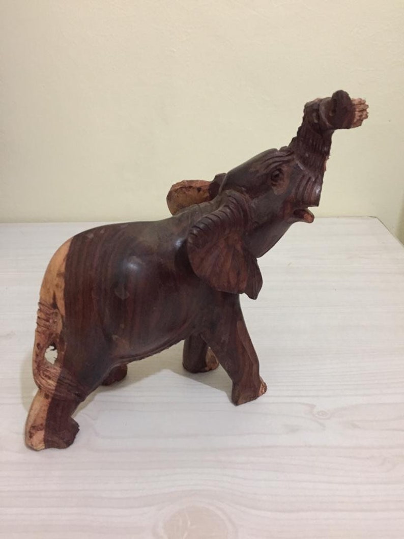 ON SALE African wood carvings Elephant wood carving Natural Etsy