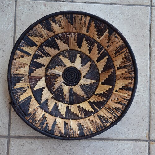 Handwoven Wall Basket Decor African Woven Wall Hanging Boho Etsy