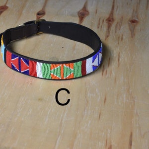 Leather Dog Collar, African Beaded Dog Collar, Maasai Dog Collar, Large Leather Dog Collar Personalized, Kenyan Dog Collar African P image 6