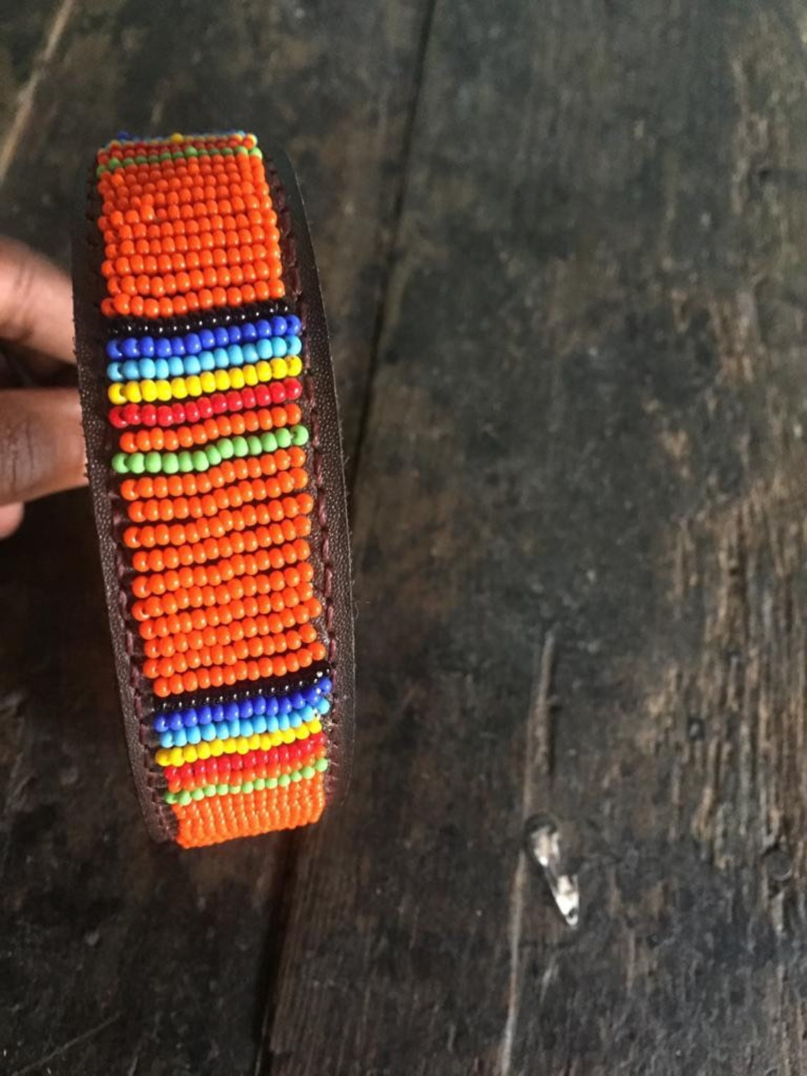 African Beaded Leather Dog Collar Maasai Handmade Dog Collar Etsy