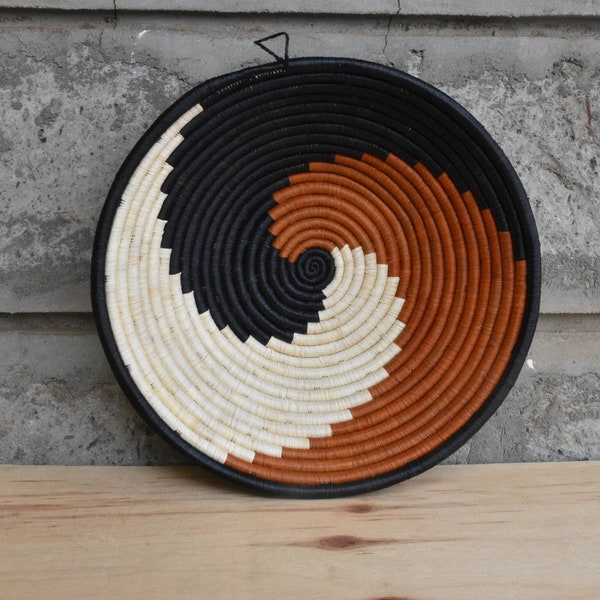 Handwoven Wall Basket Decor, African Woven Wall Hanging Boho Basket, African Home Decor  Basket, Colorful Raffia Fruit Bowl Christmas Gifts