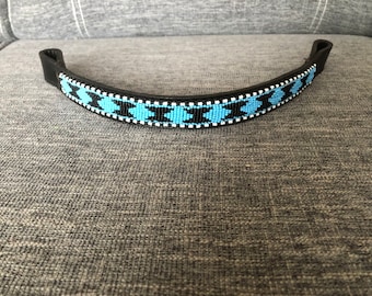 ON SALE Beaded Leather Browband For Horse, African Black Leather  Browbands, Handmade Maasai Browbands, Pet Supplies Gift for Horse.