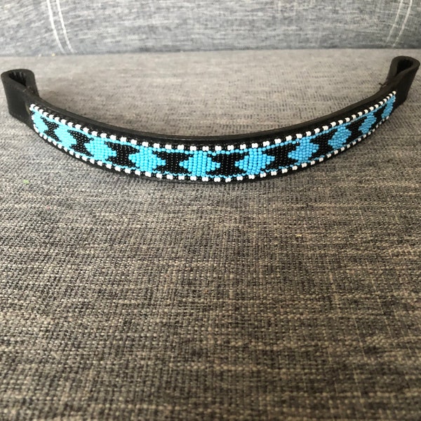 ON SALE Beaded Leather Browband For Horse, African Black Leather  Browbands, Handmade Maasai Browbands, Pet Supplies Gift for Horse.