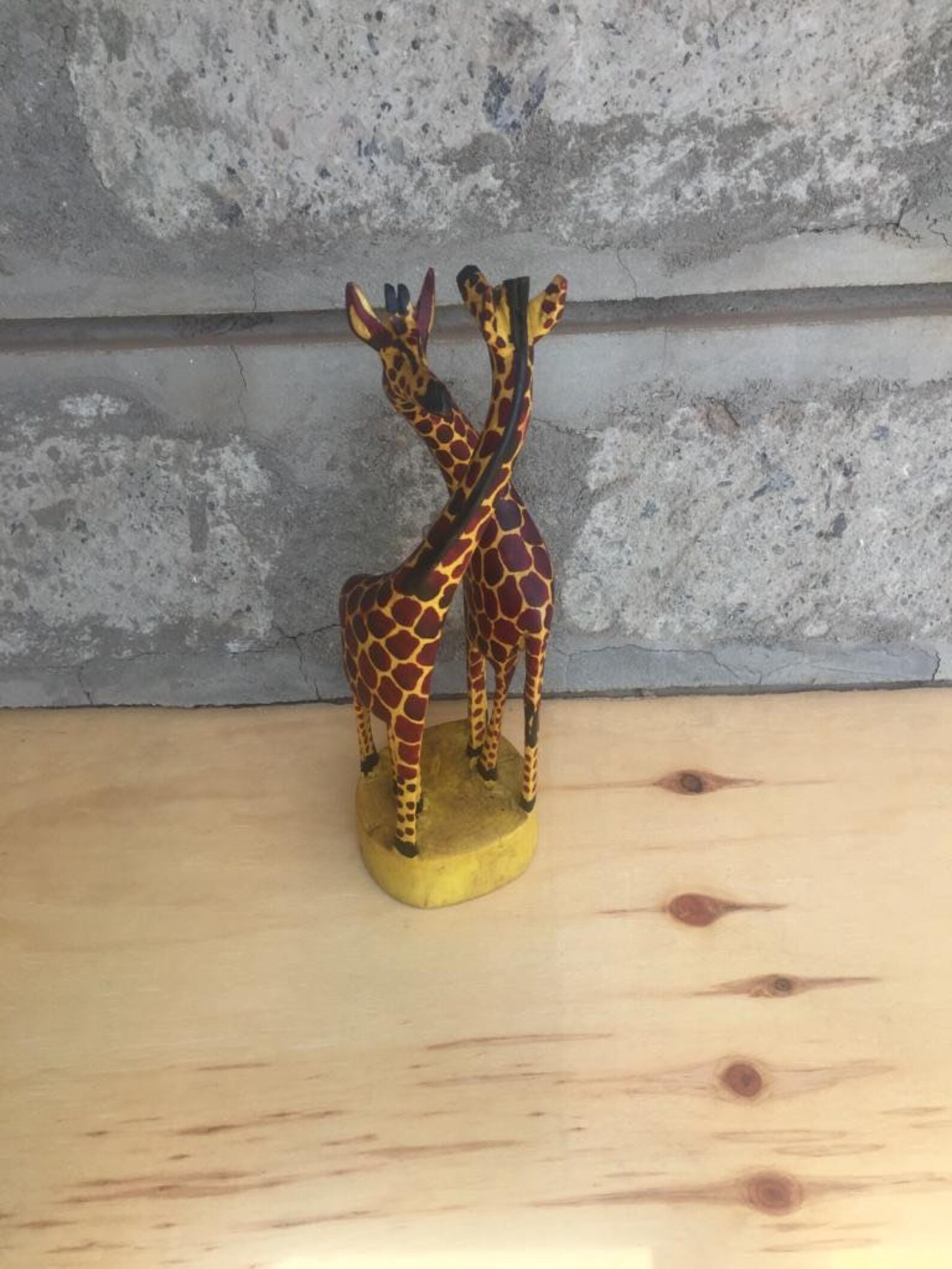 ON SALE Giraffe Wood Carving African Wooden Giraffe Hand Etsy