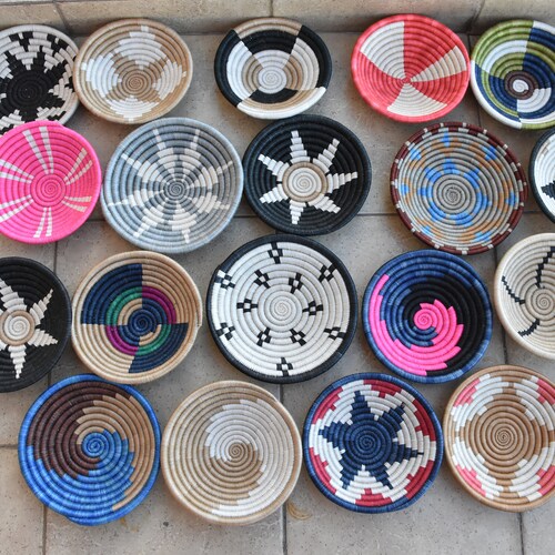 Small Wall Basket African Baskets Wall Decor Hand Woven Wall Etsy