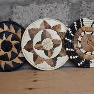 Wall Hanging Basket, African Wall Art Trivets, Woven Boho Placemats , African Home Decor, Woven Table Top Decorative Baskets  Gifts