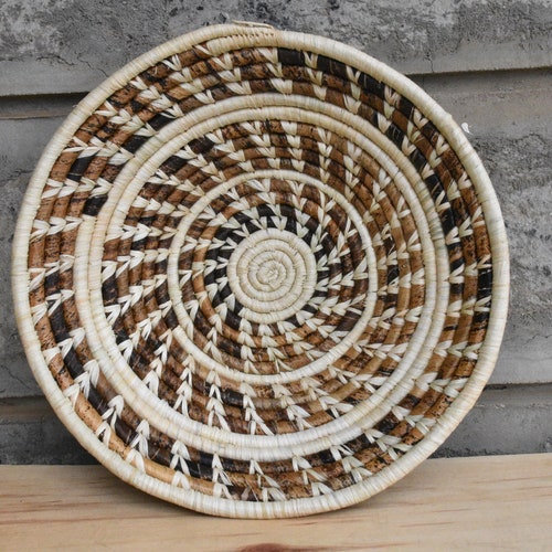 Woven Wall Basket African Baskets Wall Decor Hand Woven Wall Etsy