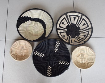 ON SALE African Wall Basket Set, Boho  Basket Wall Decor, African Wall Decor Display Baskets, Handwoven Decorative Baskets Christmas Gifts