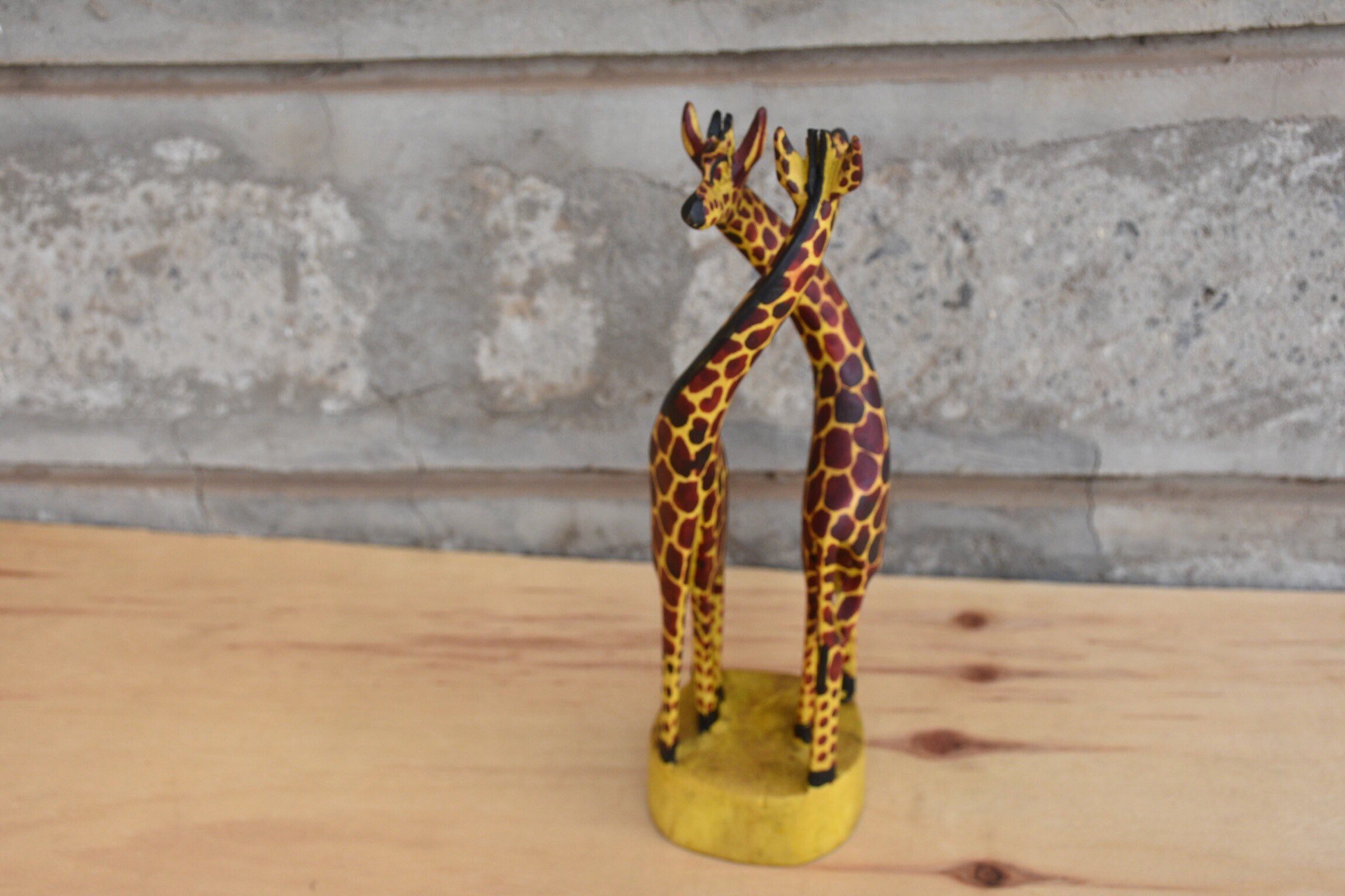 ON SALE Giraffe Wood Carving African Wooden Giraffe Hand Etsy
