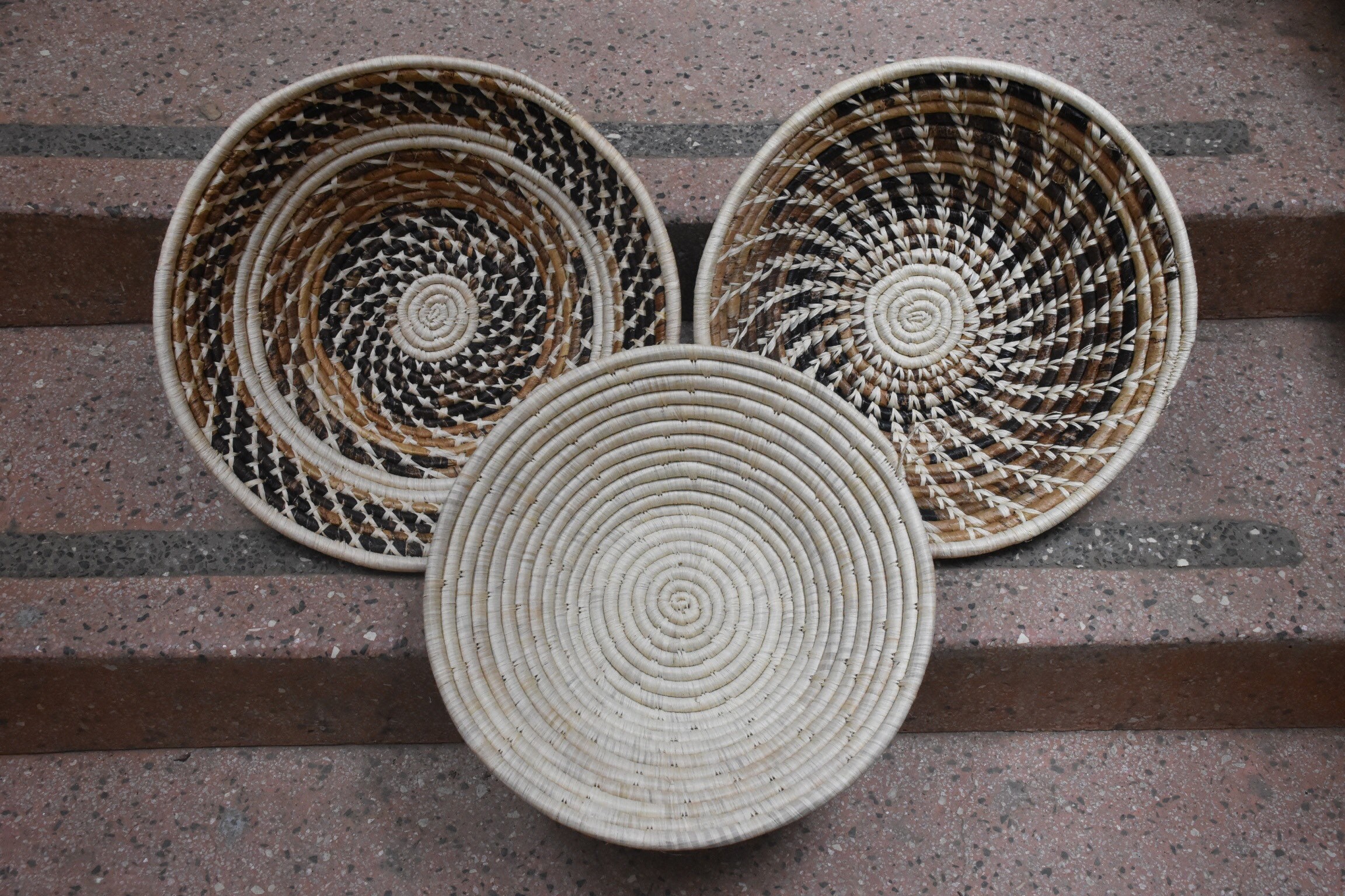 African Wall Basket Set Boho Basket Wall Decor African Wall Etsy