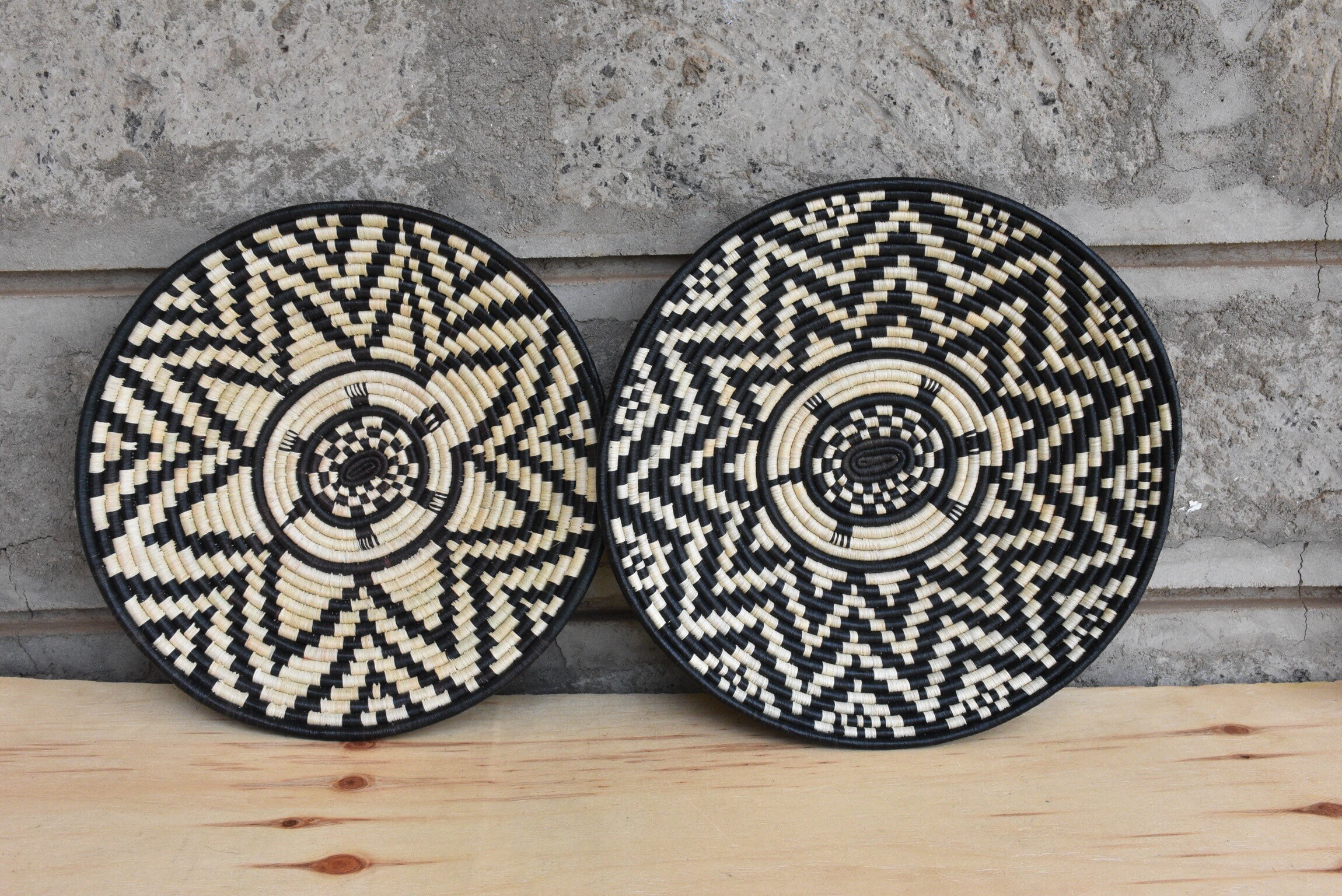 SALE African Wall Basket Set Woven Wall Baskets Wall Art Etsy