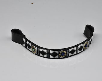 ON SALE Beaded Leather Browband For Horse, African Black Leather  Browbands, Handmade Maasai Browbands, Pet Supplies Gift for Horse.