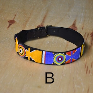 Leather Dog Collar, African Beaded Dog Collar, Maasai Dog Collar, Large Leather Dog Collar Personalized, Kenyan Dog Collar African P image 5
