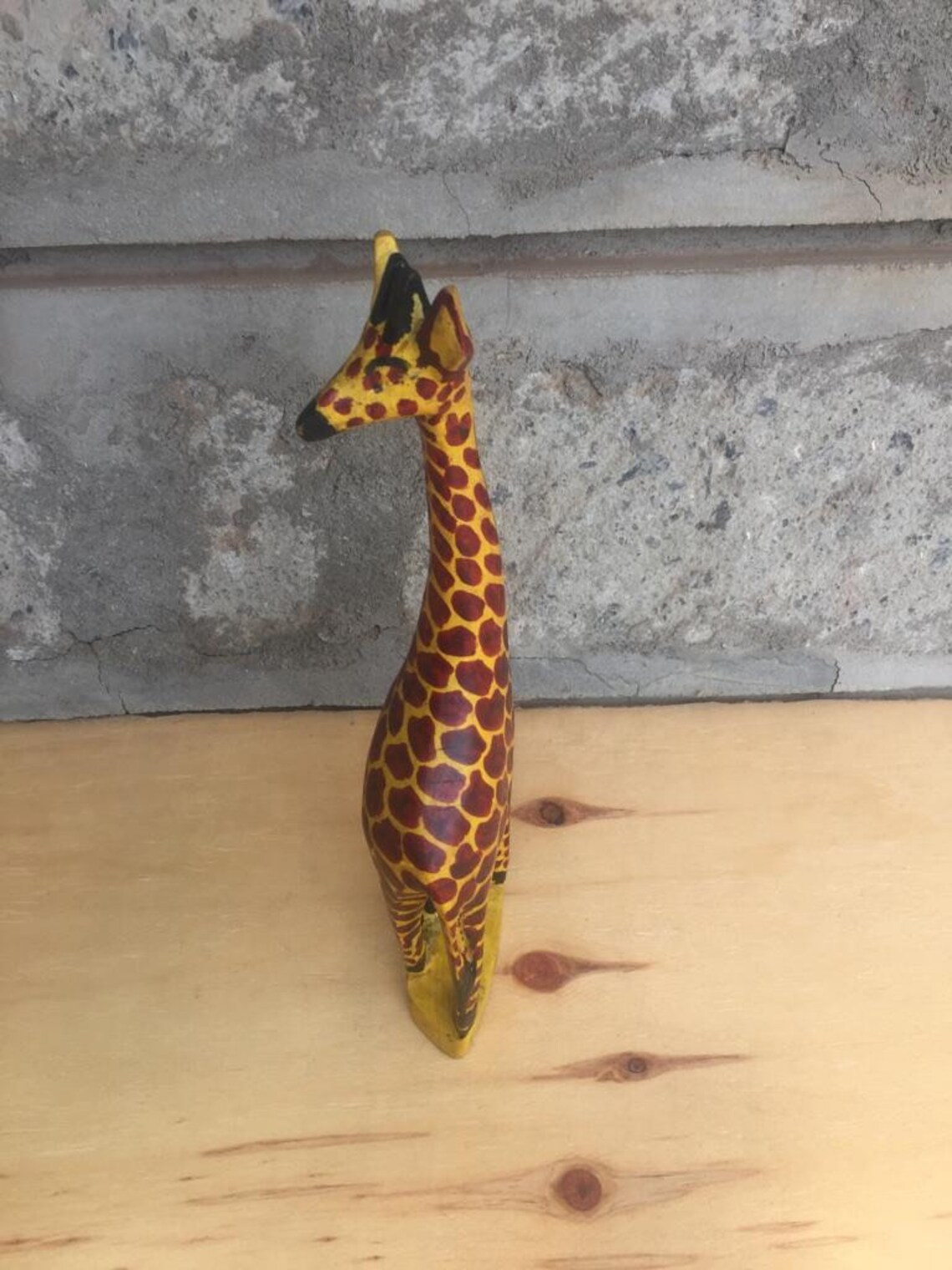 ON SALE Giraffe Wood Carving African Wooden Giraffe Hand Etsy