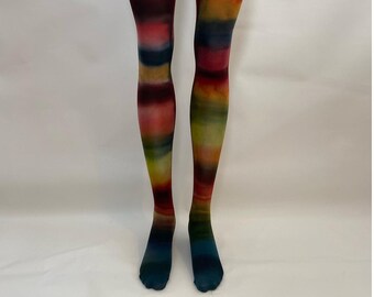 Hand Die Tights / Multi Border Tights Size:M-LL