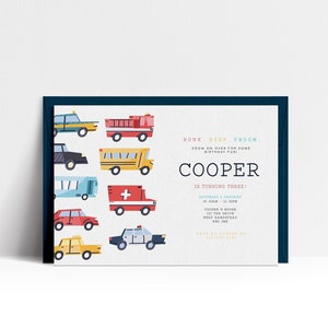 Editable  Transportation Birthday Invitation Template, Transportation Vehicle Birthday Invitation, Truck Car Invite, Digital Download