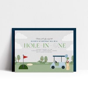 Editable Golf First Birthday Invitation, Hole-in-One Party, Golf Birthday, Hole In One Invitation, Digital Download, Instant Download