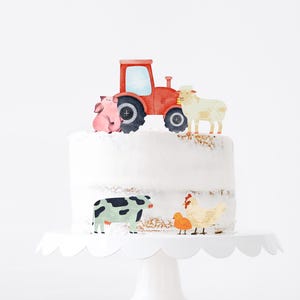 Adorno para tarta de animales de granja para imprimir, fiesta de animales de granja, decoración para tarta, fiesta de tractores, tarta para fiesta de granja, descarga digital, descarga instantánea
