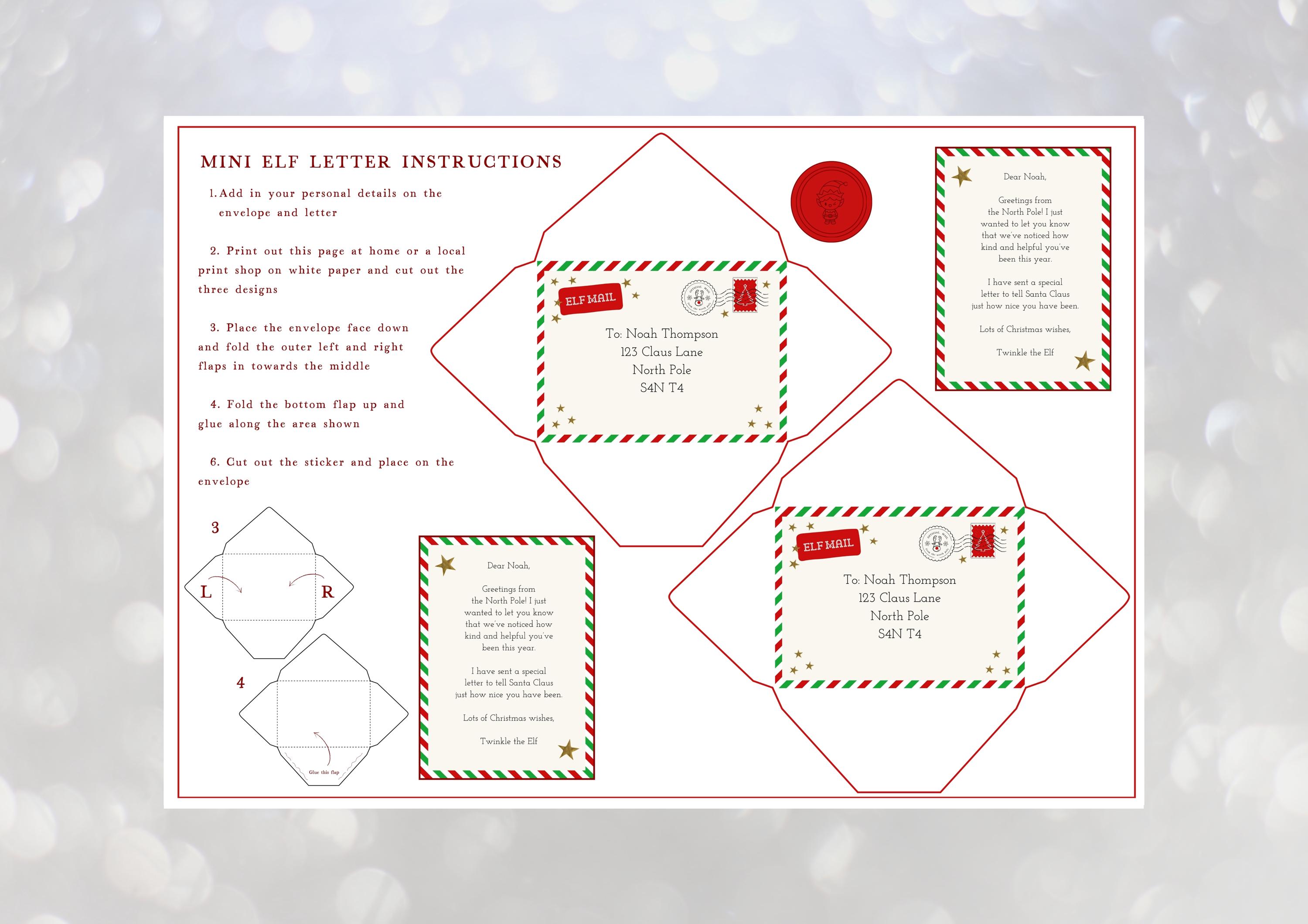 Printable Mini Elf Letter With Envelope, Elf Printable, Letter From Elf ...