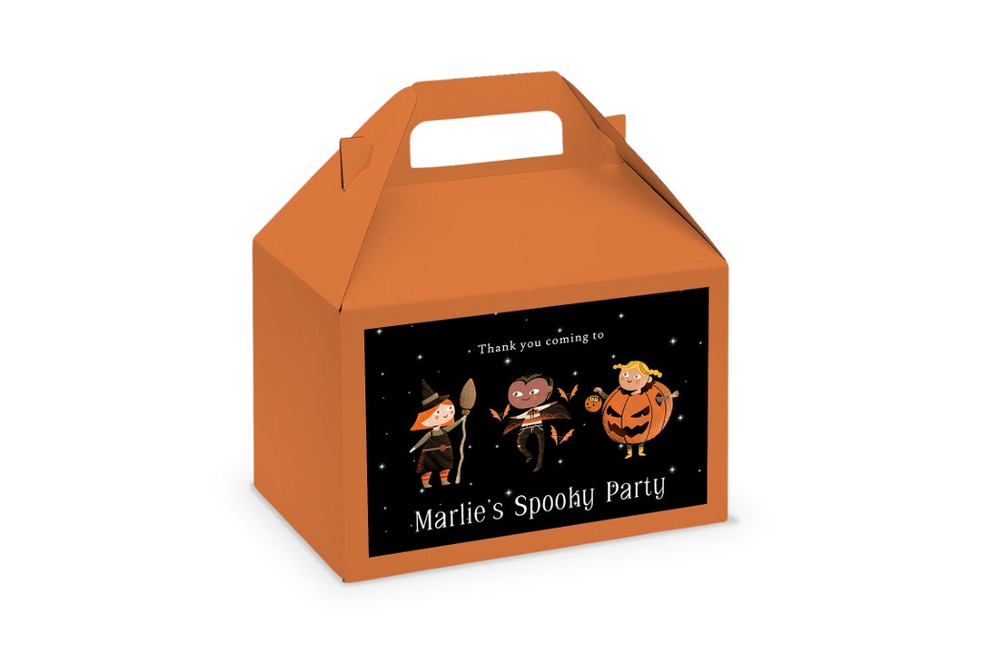 Editable Halloween Birthday Party Favor Box Halloween Gable Etsy