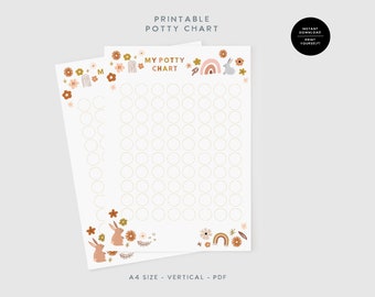 Boho Reward Chart, Printable Sticker Chart for Kids, Boho, Bunnies ...