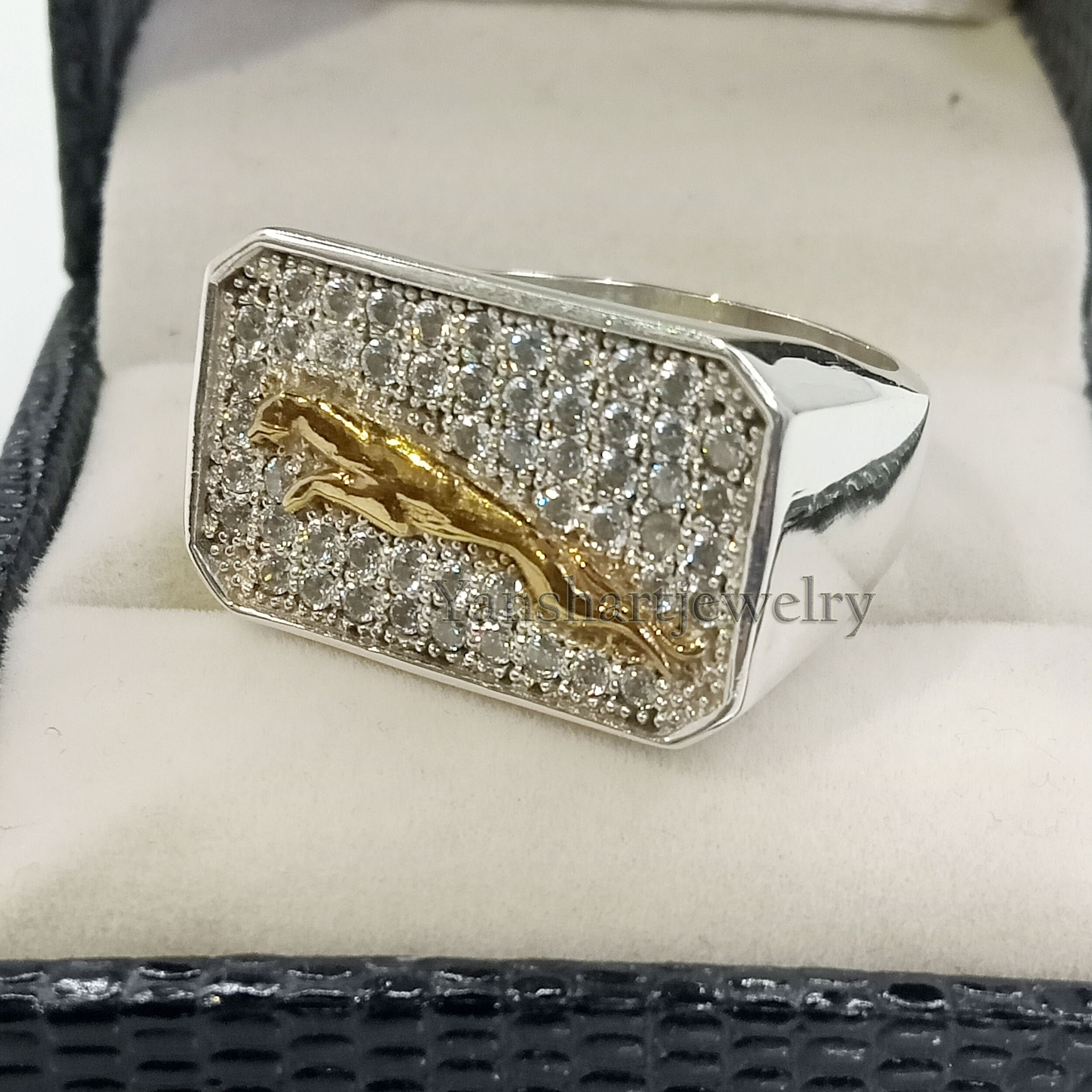 Jaguar Silver Mens Ring Jaguar Logo Band Personalized | Etsy