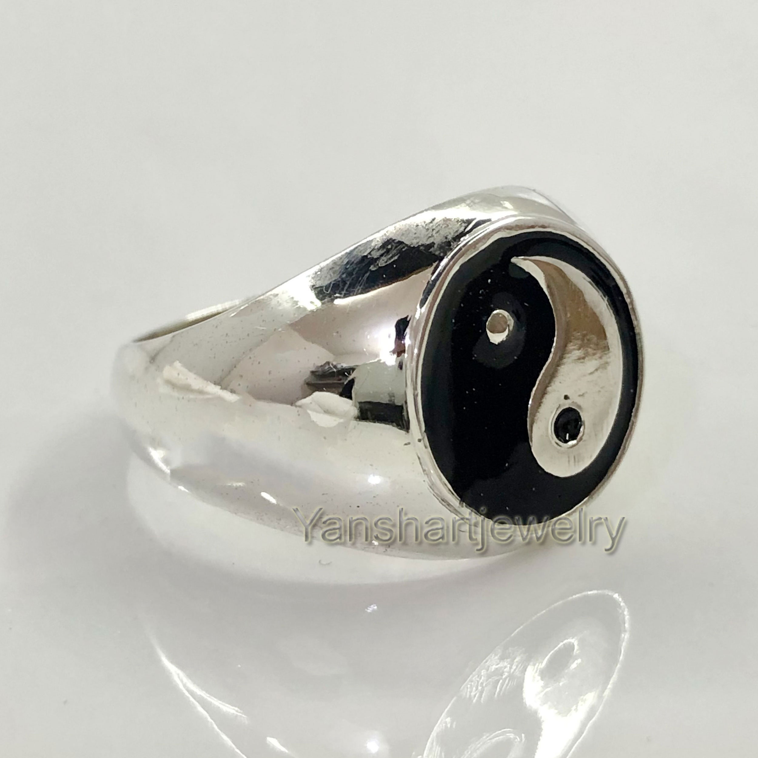 Yin Yang Ring 925 Sterling Silver Statement Ring Yin Yang Etsy
