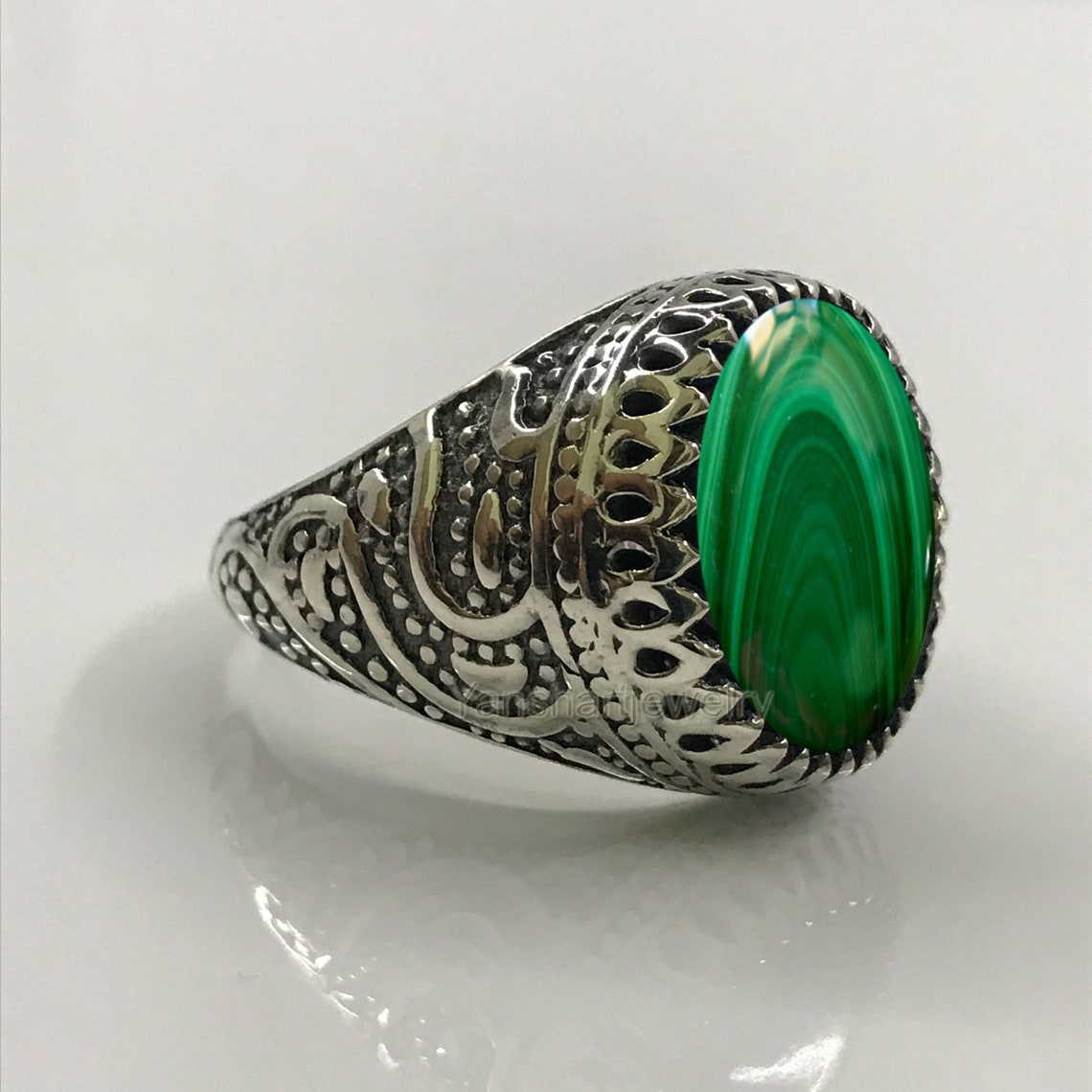 Mens Malachite Ring Malachite Ring Malachite Gemstone Ring Etsy UK