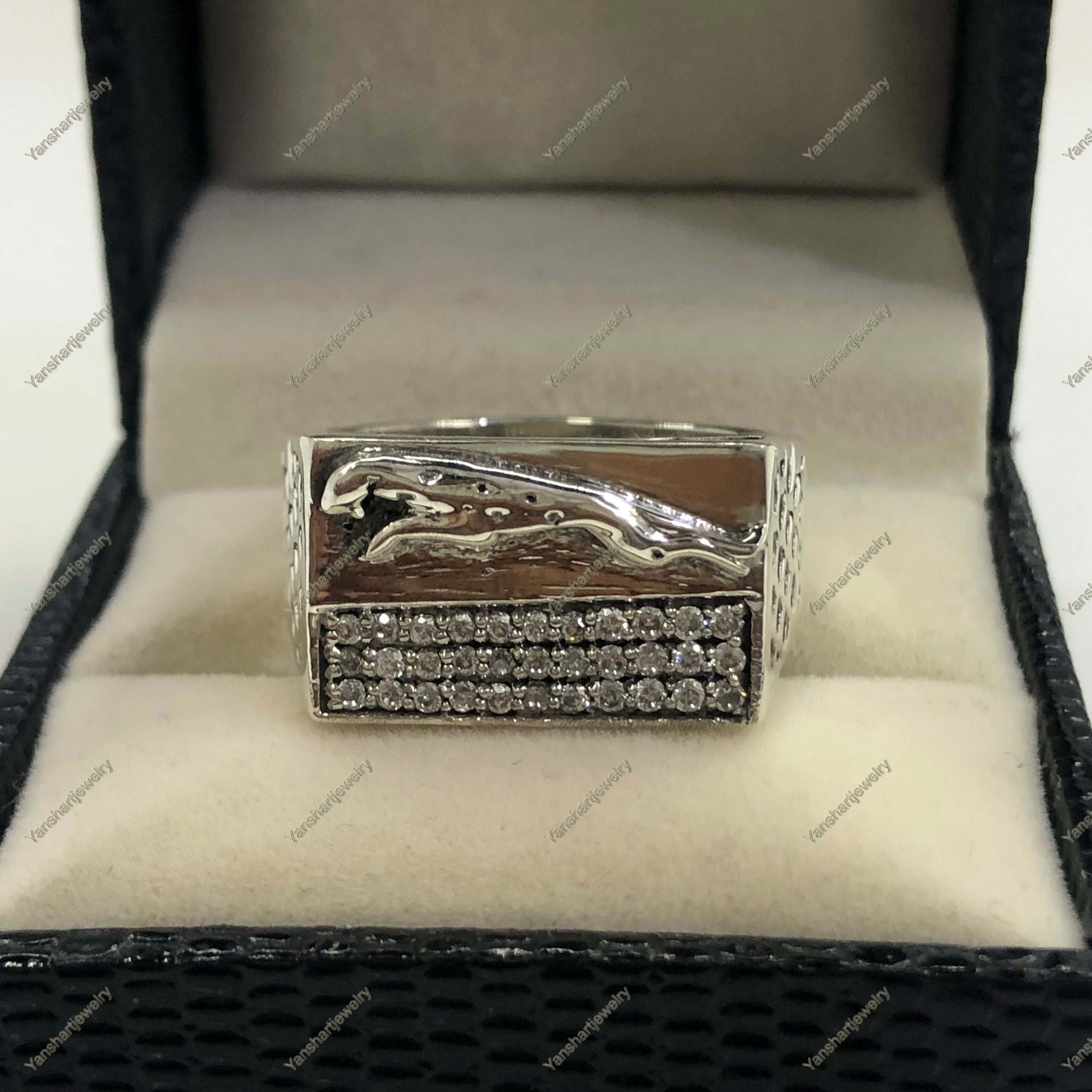 Jaguar Silver Mens Ring Jaguar logo Band Personalized | Etsy