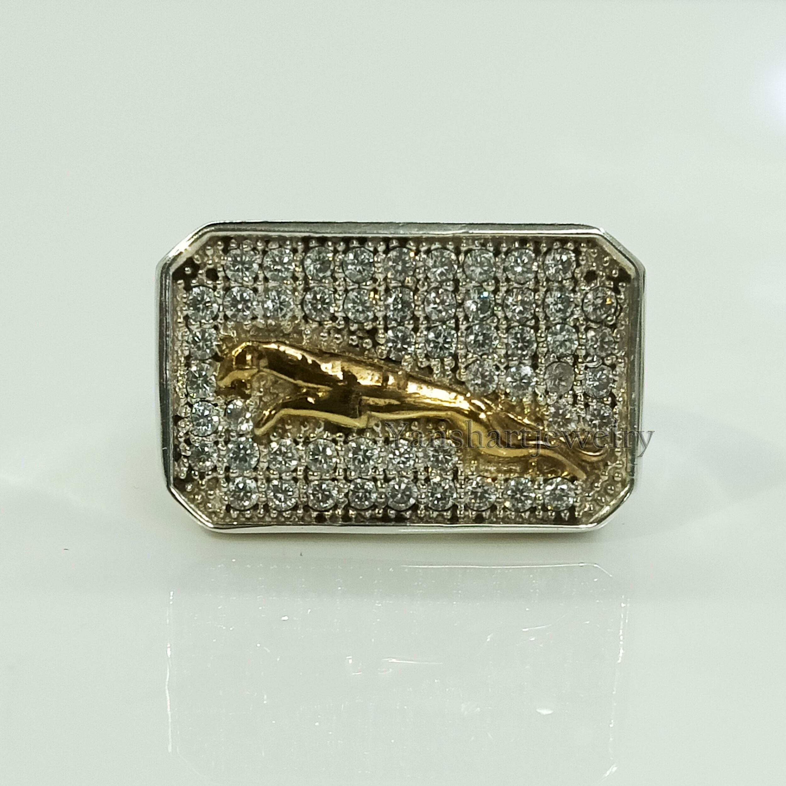 Jaguar Silver Mens Ring Jaguar Logo Band Personalized | Etsy