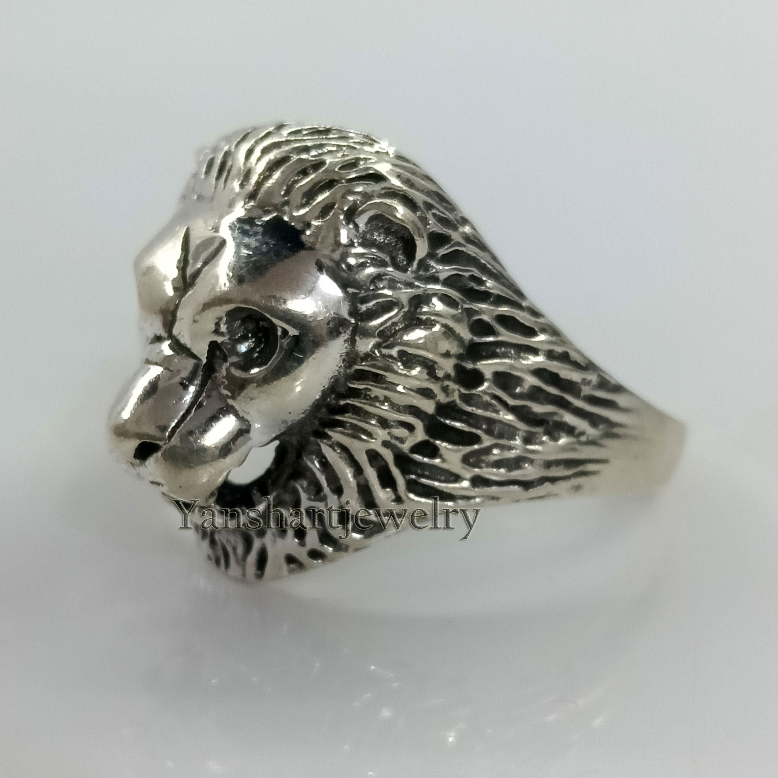JewelryWe Schmuck Retro Herren-Ring Edelstahl Löwe Produktbild-Vorschau 12