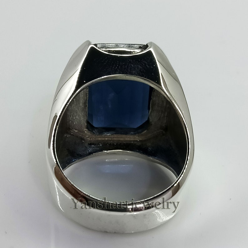 Mens Blue Sapphire Ring Mens Blue Sapphire Wedding Engagement - Etsy