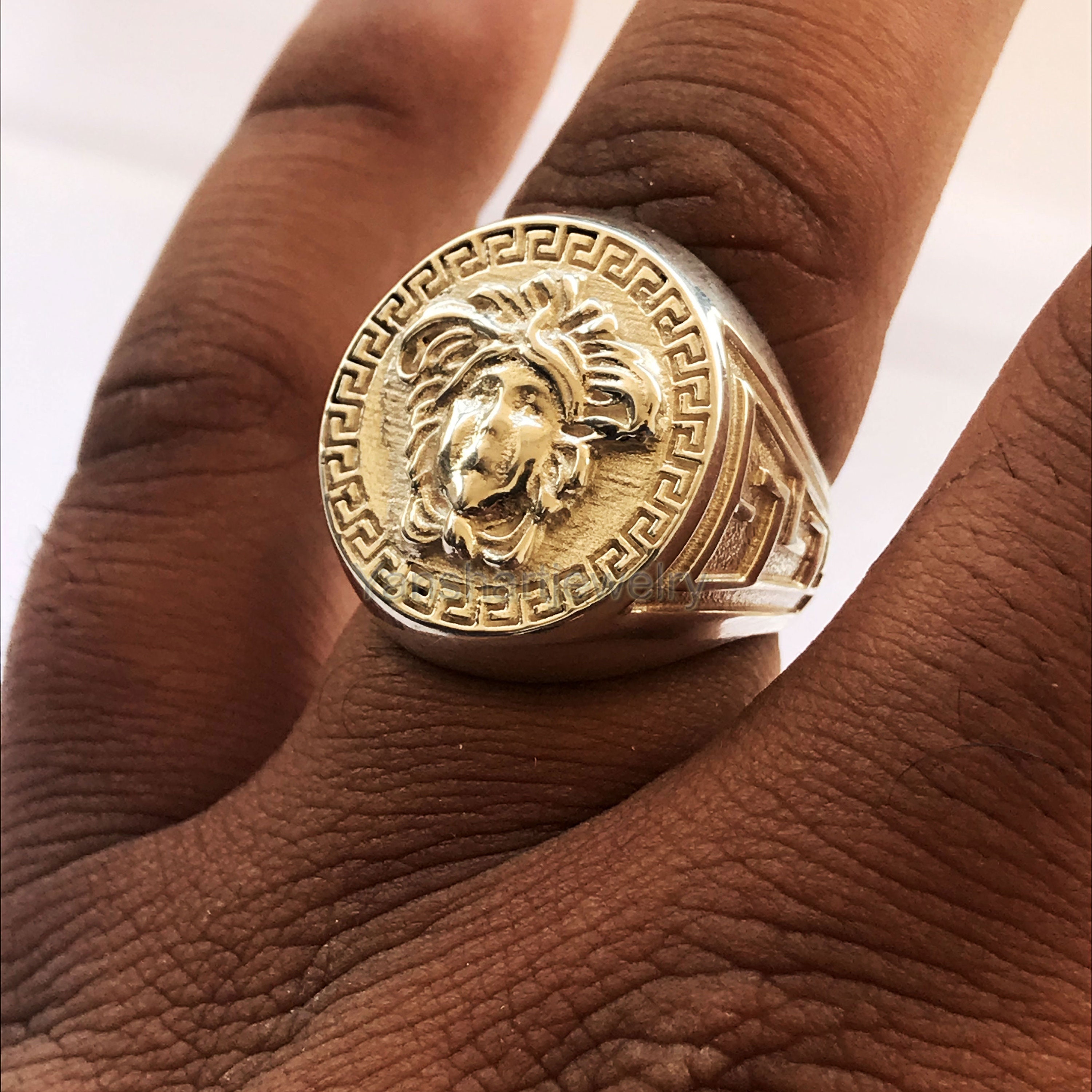 Versace Men's Engagement Wedding Ring In Solid 925  Etsy