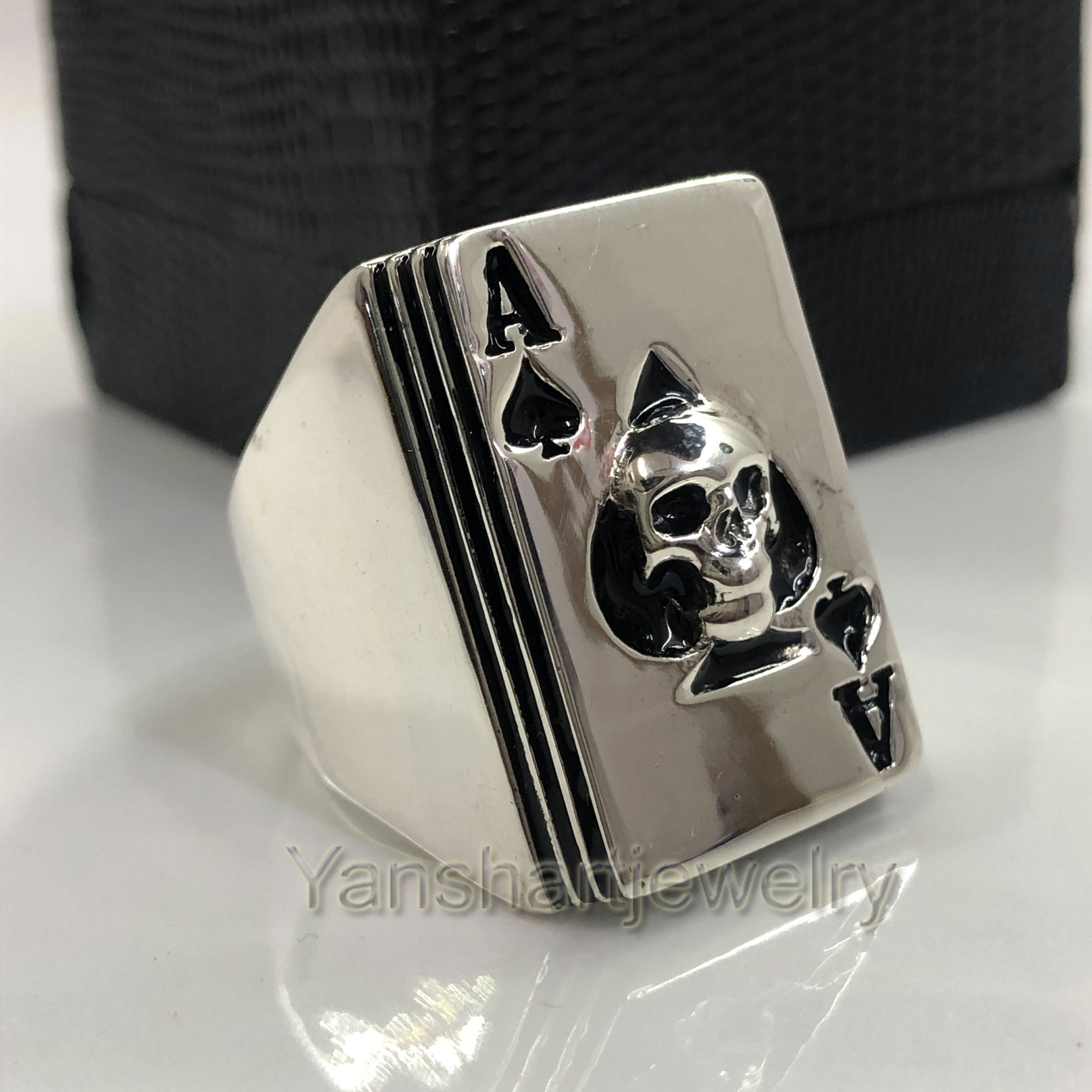 Ace of Spade Ring for Men 925 Sterling Silver Ace of Spades Etsy