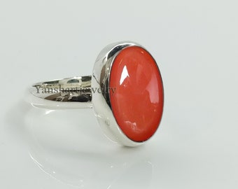 Natural Carnelian Ring, Carnelian Ring, Carnelian Jewelry 925 Sterling Silver Statement Ring, Carnelian Women Ring, Women Jewelry, Gift Ring